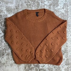 Burnt Orange Sweater with detailed sleeve